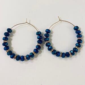 Glass Bead Hoop Earrings